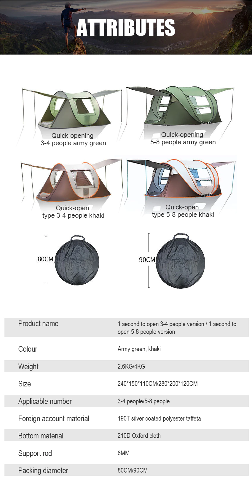 Cheap Goat Tents Portable Camping Automatic Open Tents Outdoor Big Space 3 8 Person Windbreak Double Layer Waterproof 4 Season Hiking Beach Tents Tents 